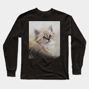 Portrait of Neva Masquerade kitten Long Sleeve T-Shirt